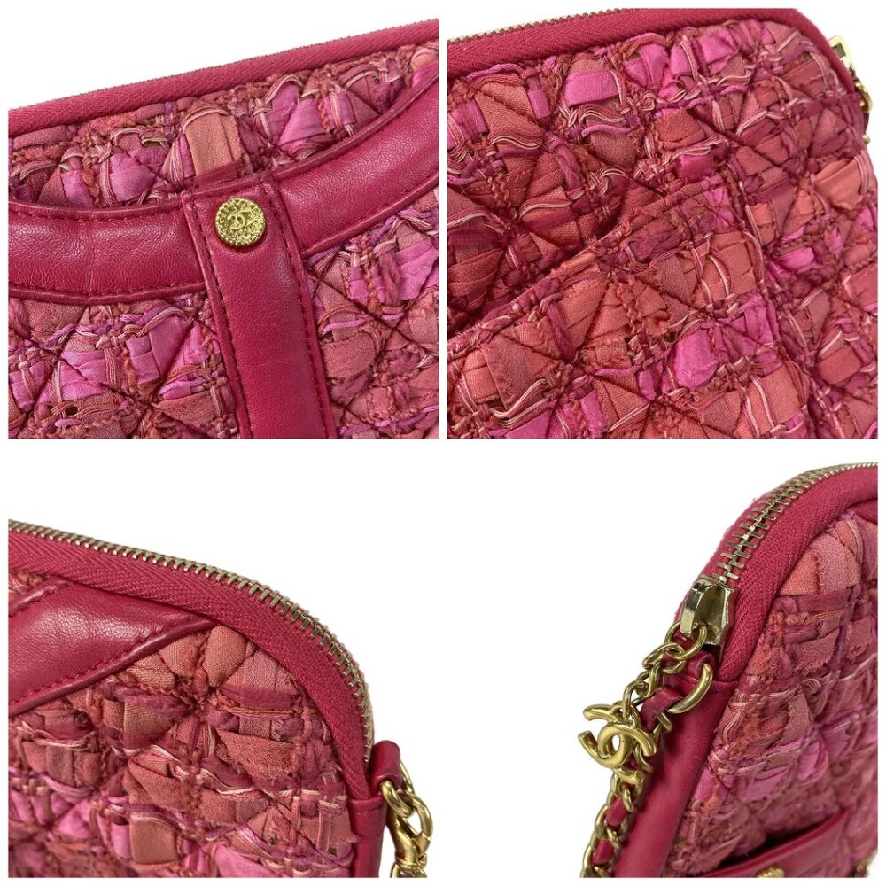 CHANEL Girl Chanel Pink Tweeds Lambskin Shoulder Bag gold hardware - Picture 10 of 16